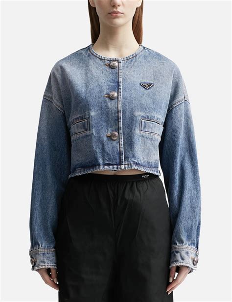 women's prada denim jacket|prada denim jacket women.